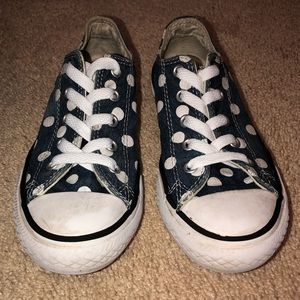 Girl’s Converse Denim with Polka Dots Low Top, 13c